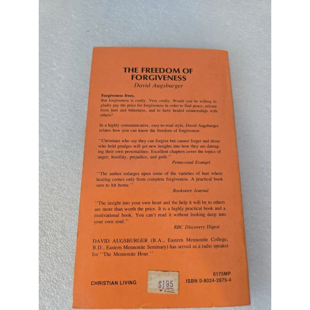 Vintage The Freedom of Forgiveness 70x7 by David Augsburger 1980 Paperback